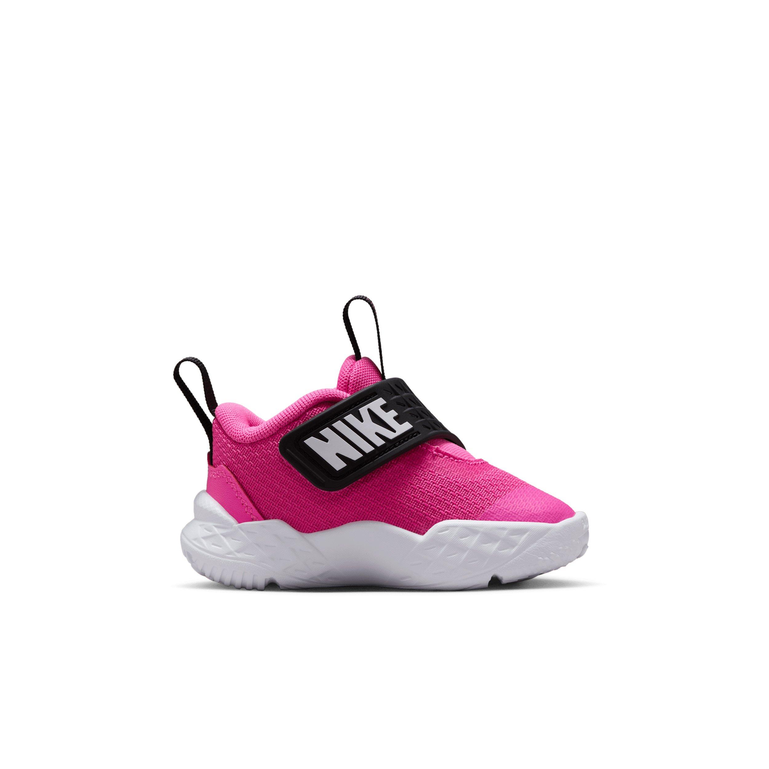 Nike Team Hustle D 12 "Laser Fuchsia/Black/White" Infant Girls' Basketball Shoe - FUCHSIA/BLACK/WHITE